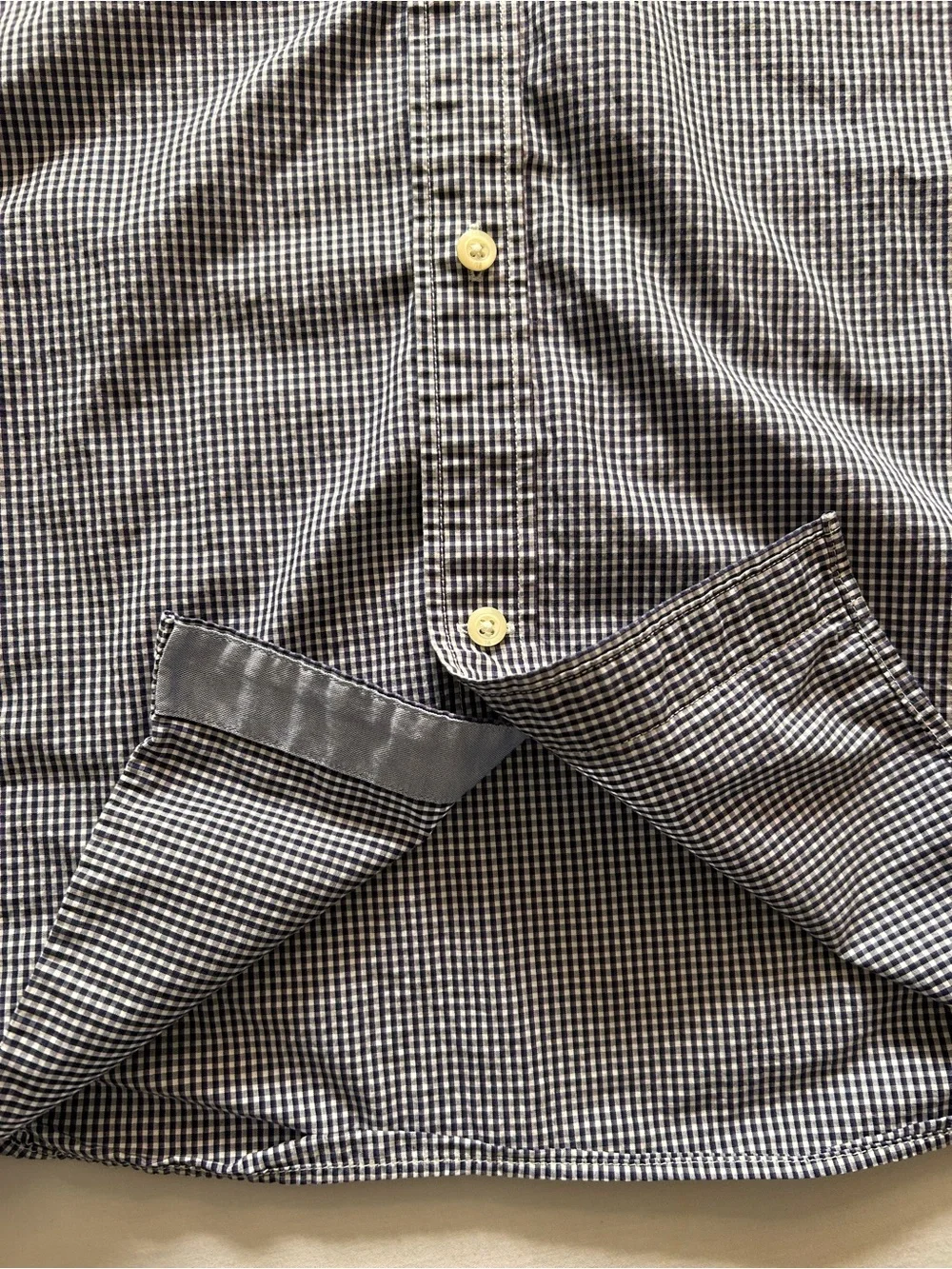 Banana Republic Blue Gingham Soft Wash Slim Fit Shirt XL Tall